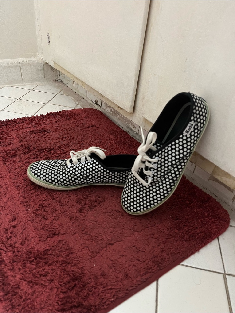 Keds Black & White Polka Dot Canvas Sneakers